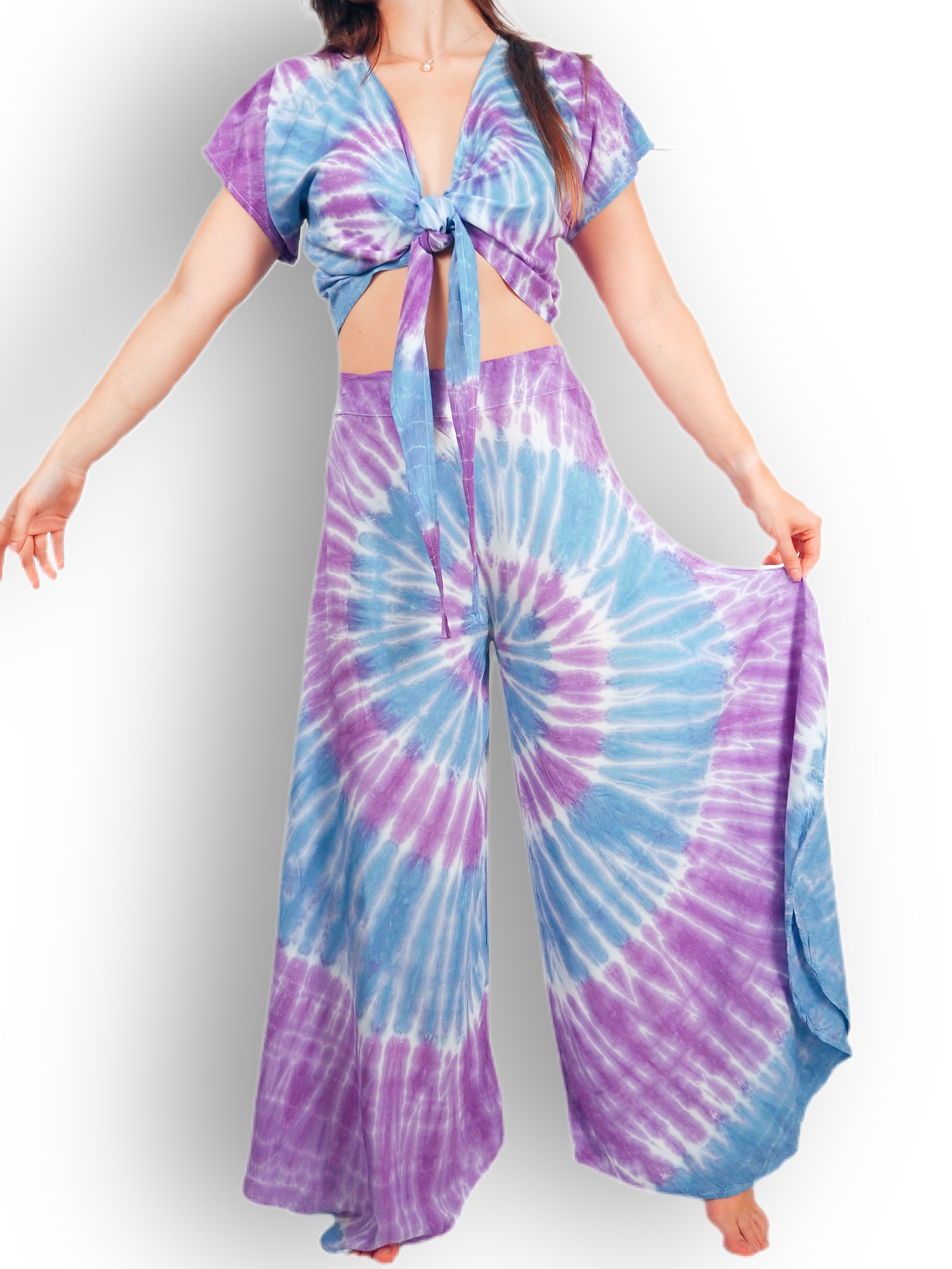 Tie Dye Capri Short Sleeves Set