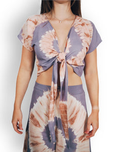 Tie Dye Capri Short Sleeves Set