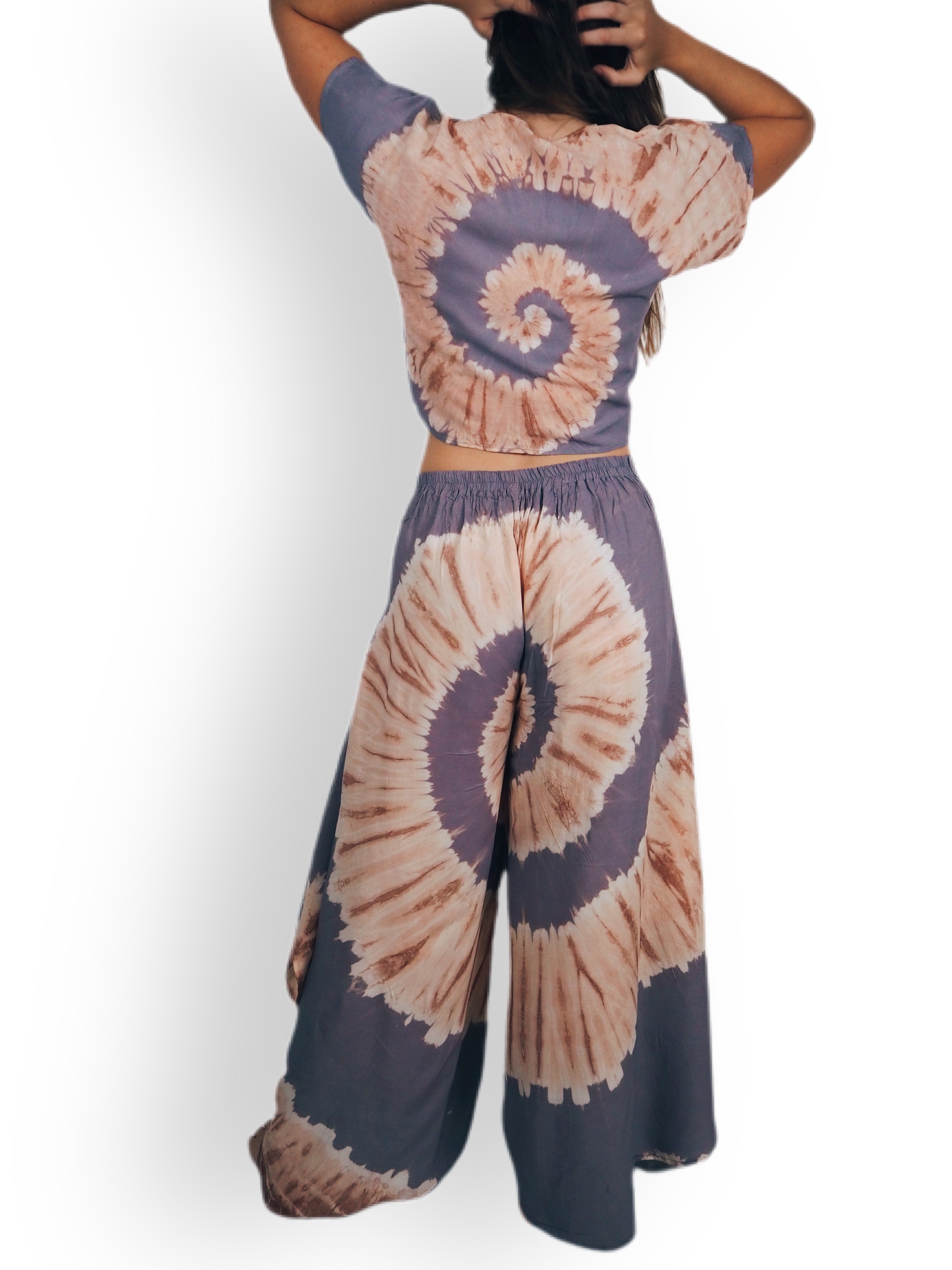 Tie Dye Capri Short Sleeves Set