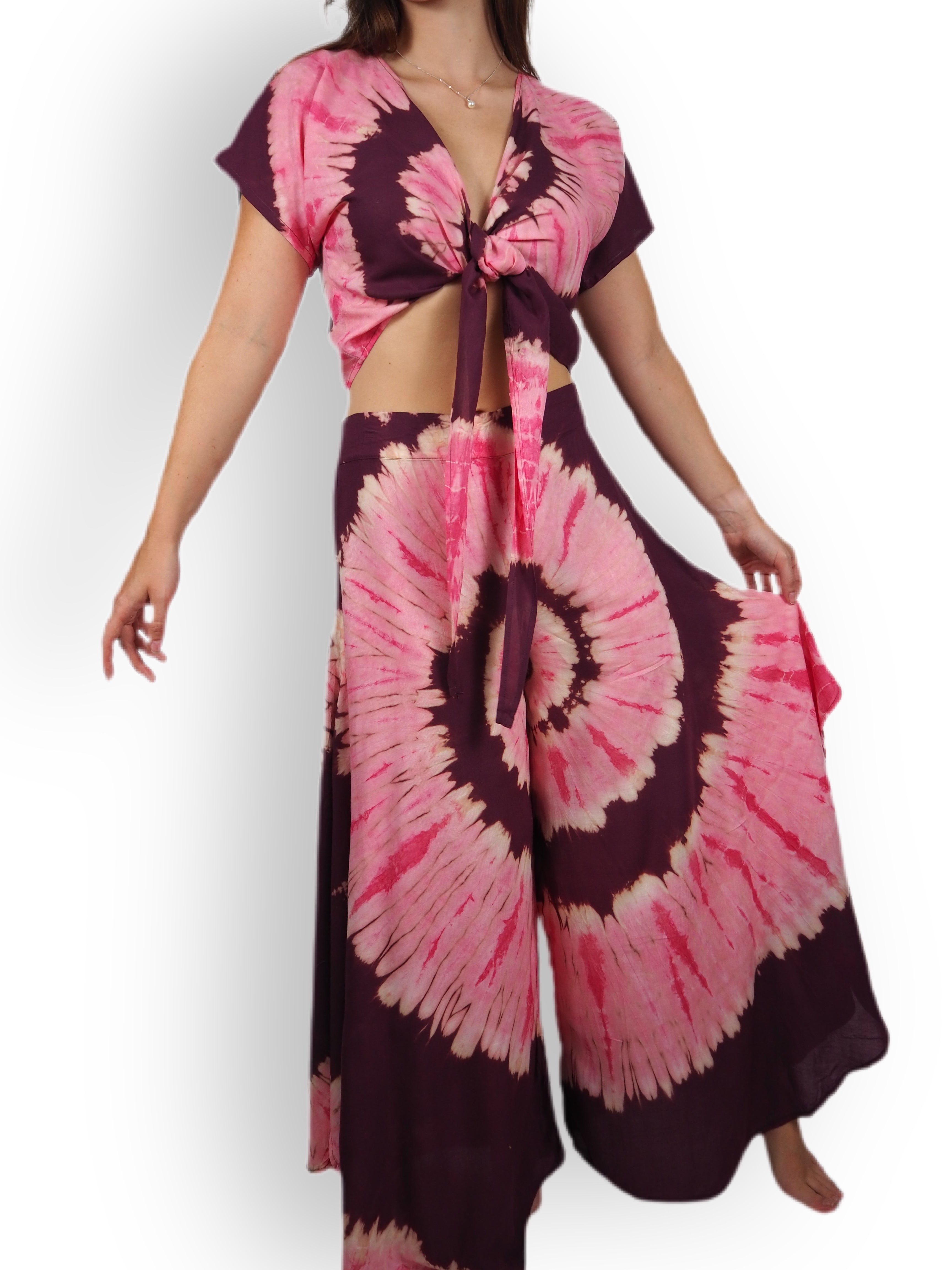 Tie Dye Capri Short Sleeves Set