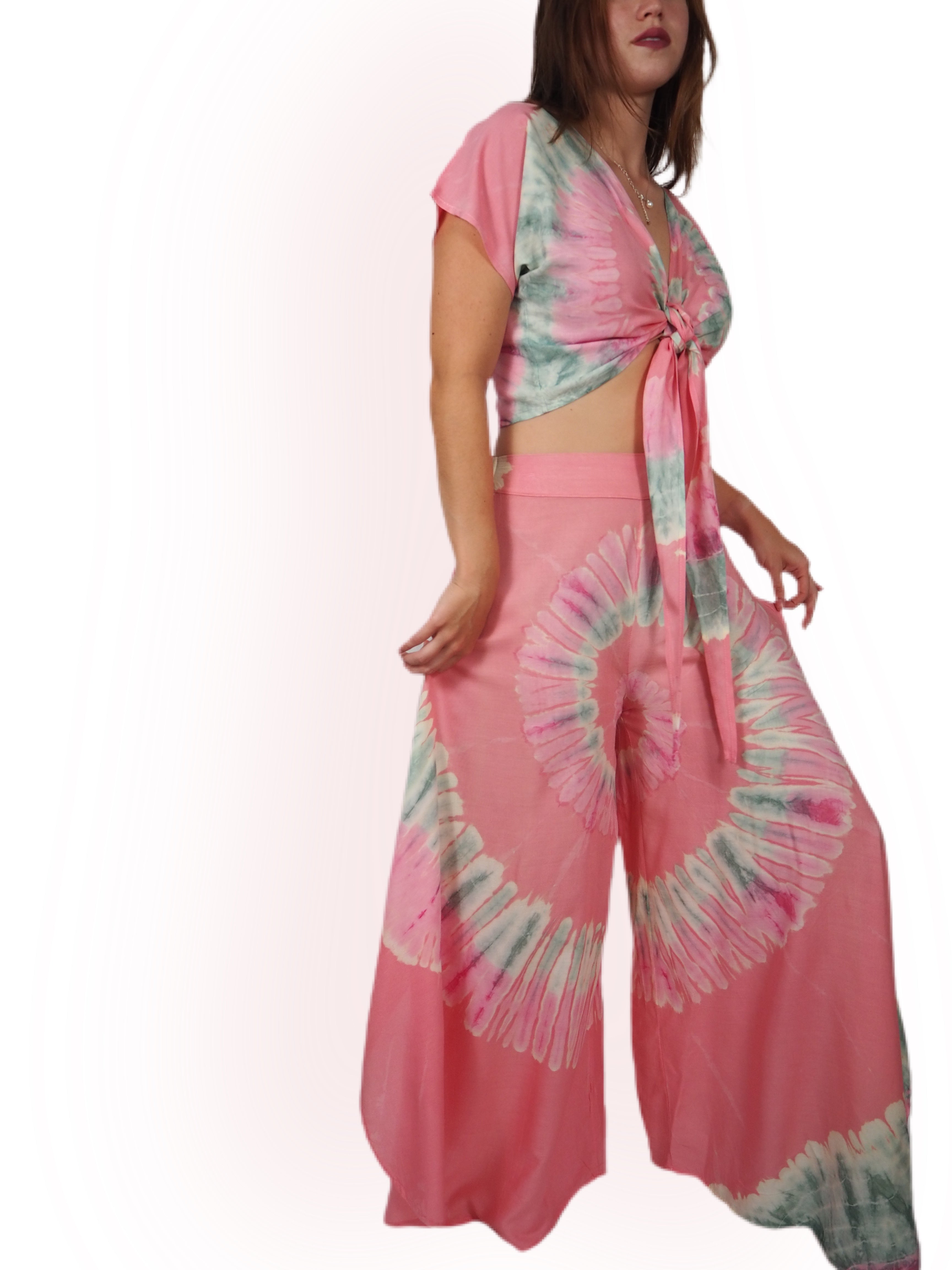 Tie Dye Capri Short Sleeves Set